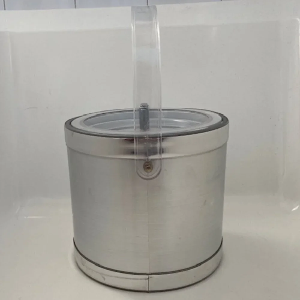 Mid Century Georges Briard Ice Bucket Brushed Silver Barware MCM
